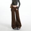 American coffee color low waist slightly pulled jeans women's spring new Spice Girls loose and thin without legs flared pants