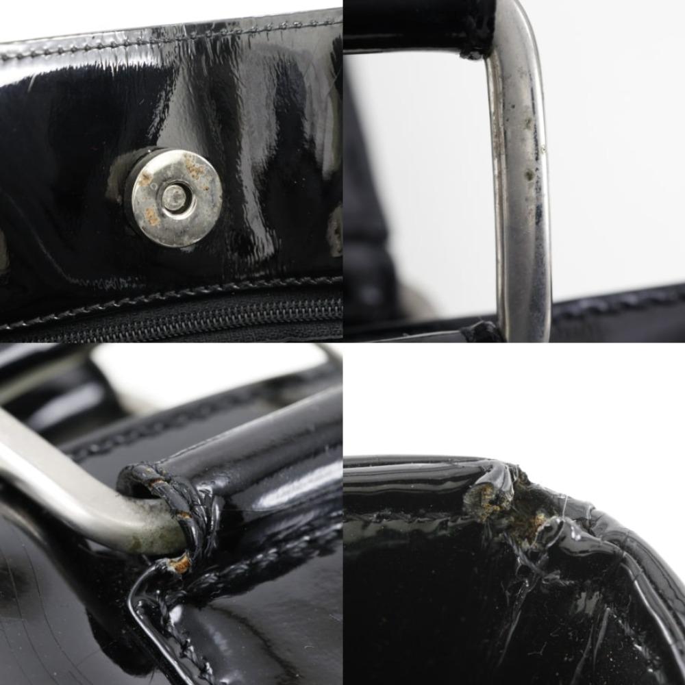 Loewe Anagram Tote Bag Black Enamel Women Used