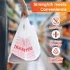 Heavy Duty Thank You T-Shirt Carry Bags, White, 1000 Count, 11.5 x 6.5 x 22 in, HDPE Grocery Shopping Bags