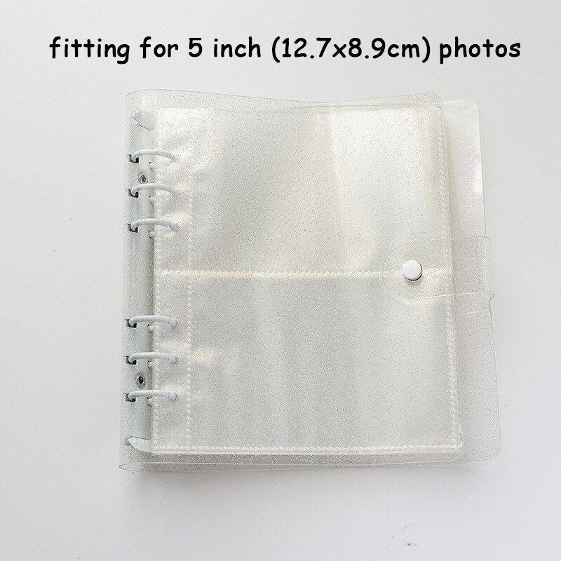 Прозрачный блестящий альбом на 6 кольцах для листов, подарки на день рождения детям