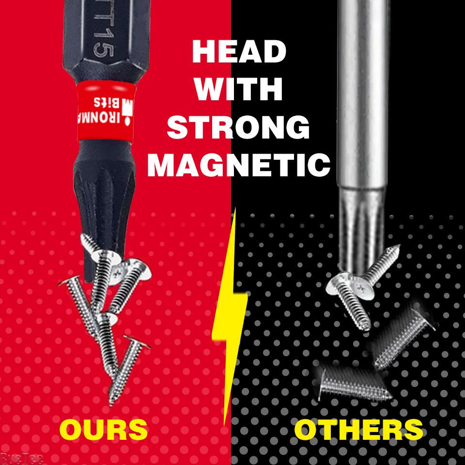 Магнитный бит для ударной отвертки Torx, сталь S2, длинный удлинитель, биты для шуруповерта, шестигранный хвостовик, головка с держателем-основанием