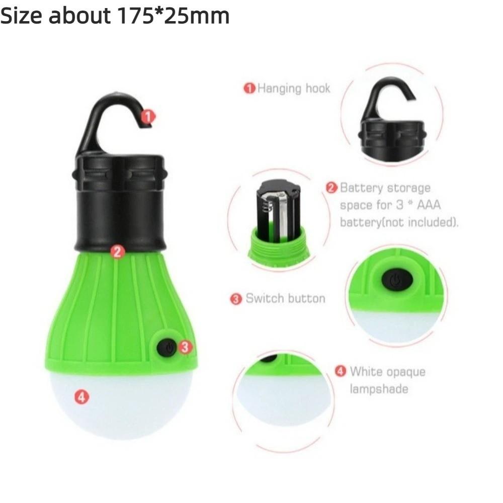ABS Outdoor Camping Lantern Waterproof Mini Camping Light Hanging Tent Lamp Light Bulb Hiking