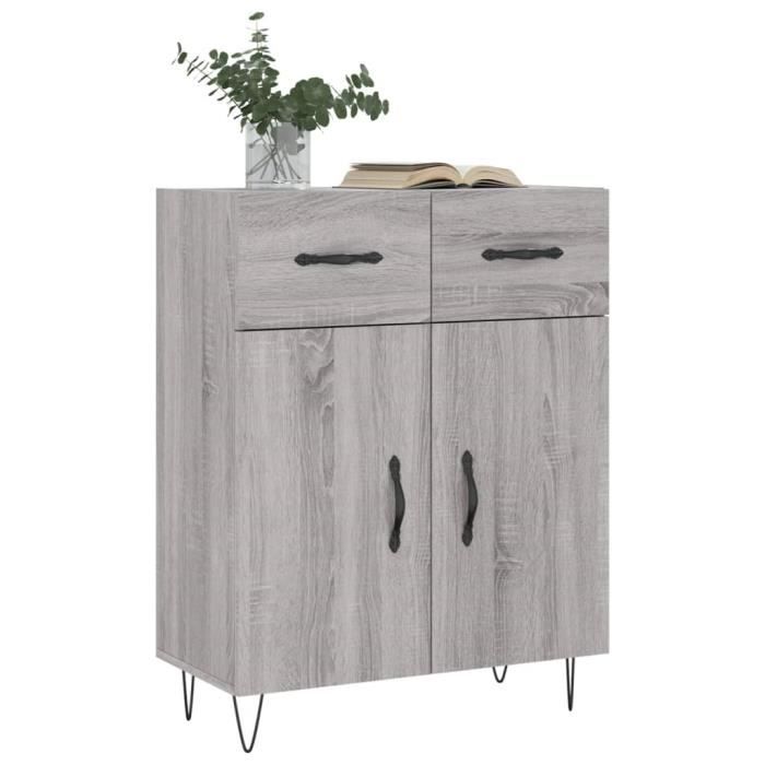 VidaXL Buffet sonoma gris 69,5x34x90 cm bois d'ingénierie 827978