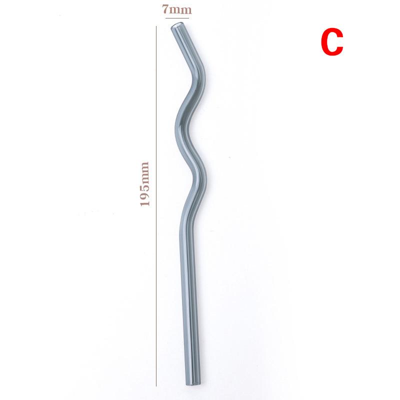 1 шт. Высокоборосиликатные цветные стеклянные соломинки Экологичные стеклянные волнистые для сока коктейлей Кухня Вечеринка Бар Посуда для напитков