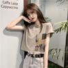 Short Sleeved T Shirt Women's Top Student Korean Edition Loose Summer Destroy Navel Fashion T Shirt