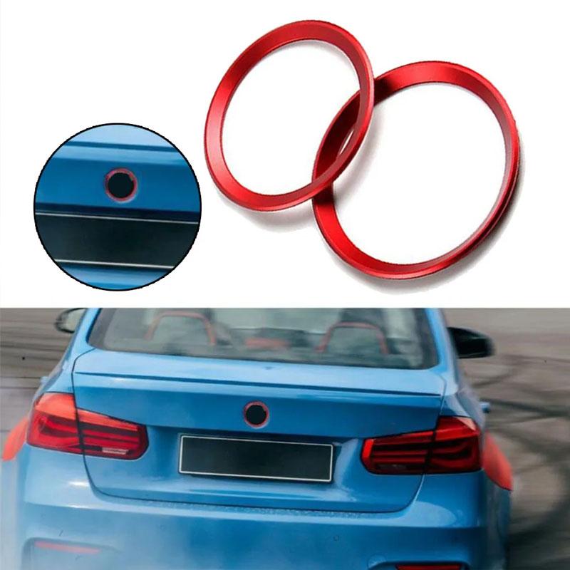 BLT1 1 Piece Front and Rear Logos 82mm/74mm Front and Rear Badge Decorative Rings Suitable for BMW 3 Series 5 Series 320LI 520LI