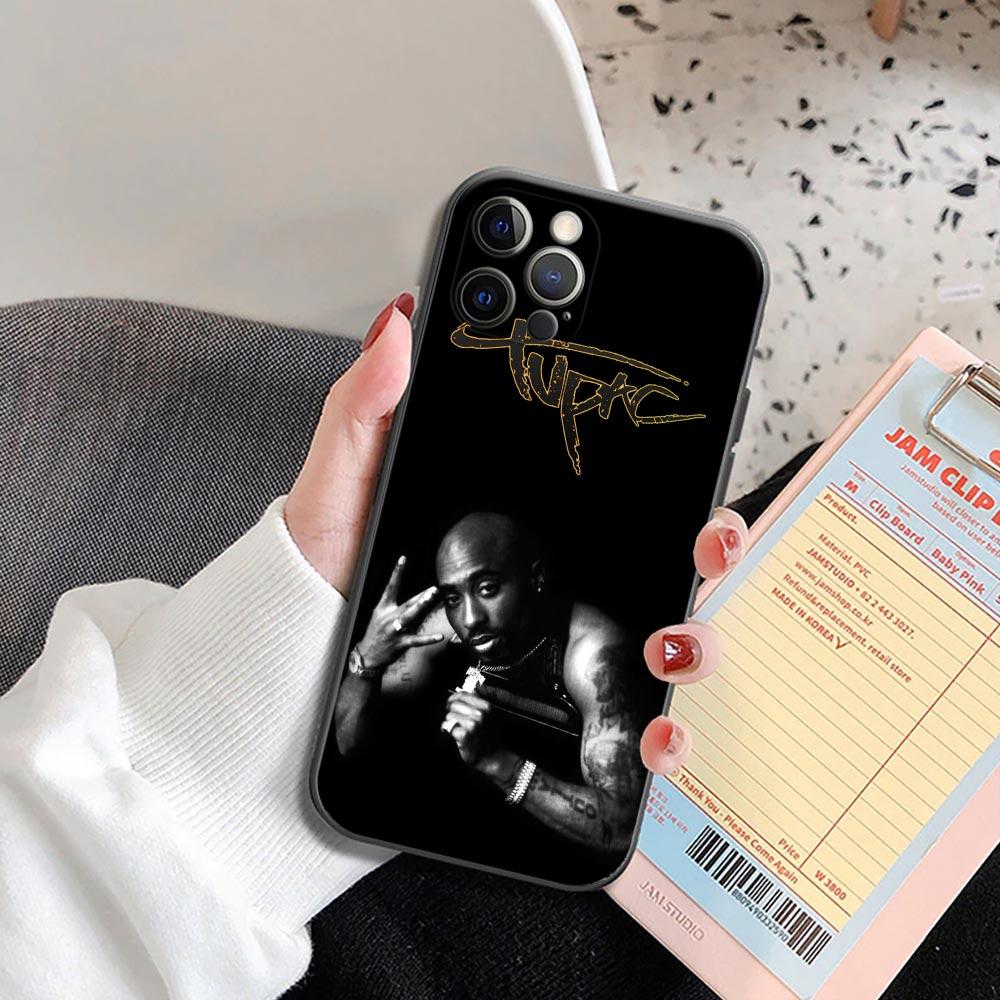 Чехол для телефона Hiphop Rap Singer 2Pac Tupac Shakur для iPhone 17 16 14 15 Pro Plus 11 13 17 Pro 17Air 16 e Чехол Черный Мягкий Чехол