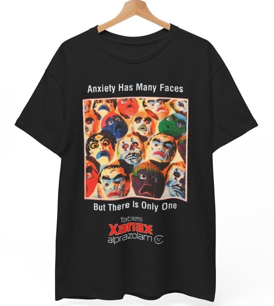 ГОРЯЧАЯ Белая футболка Xanax Anxiety Has Many Faces, Унисекс футболка Aphex Twin S-5XL