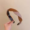 Женский головной убор Плетеная твиловая повязка на голову для леди, девушек, для шопинга, умывания лица, головной обруч, нескользящая зубчатая повязка для волос для нее