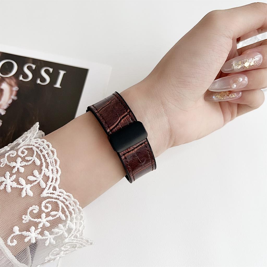 Ремешок для Apple Watch Series 10 Ultra 9 8 7 SE 6 5 4 3 2 1 46 мм 49 мм 45 мм 44 мм 42 мм Силиконовый ремешок с PU-покрытием с текстурой бамбука