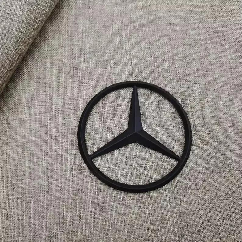 AAVQ1 90mm ABS Chrome Black Logo Mercedes Emblem Rear Star Badge For Mercedes Benz W203 W206 W212 X253 W167 W166 W247 C E GLA GLC GLE