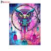 Huacan 5D Diy Diamond Painting Cartoon Owl Animal Pattern Full Square Drill Diamond Mosaic Home Office Decor