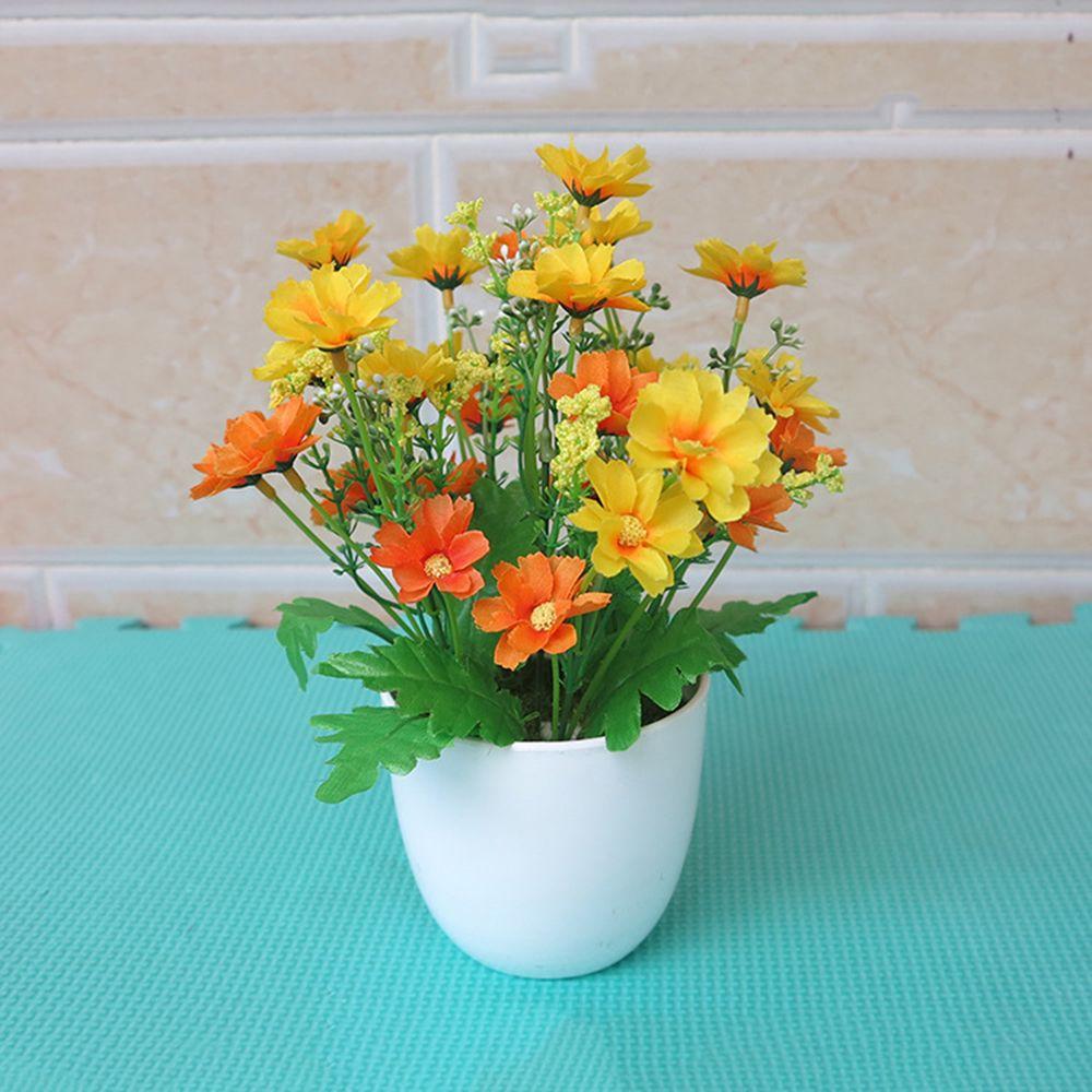 Домашний декор Праздничные принадлежности Искусственные растения Шелковые хризантемы Имитация бонсай Цветы в горшках