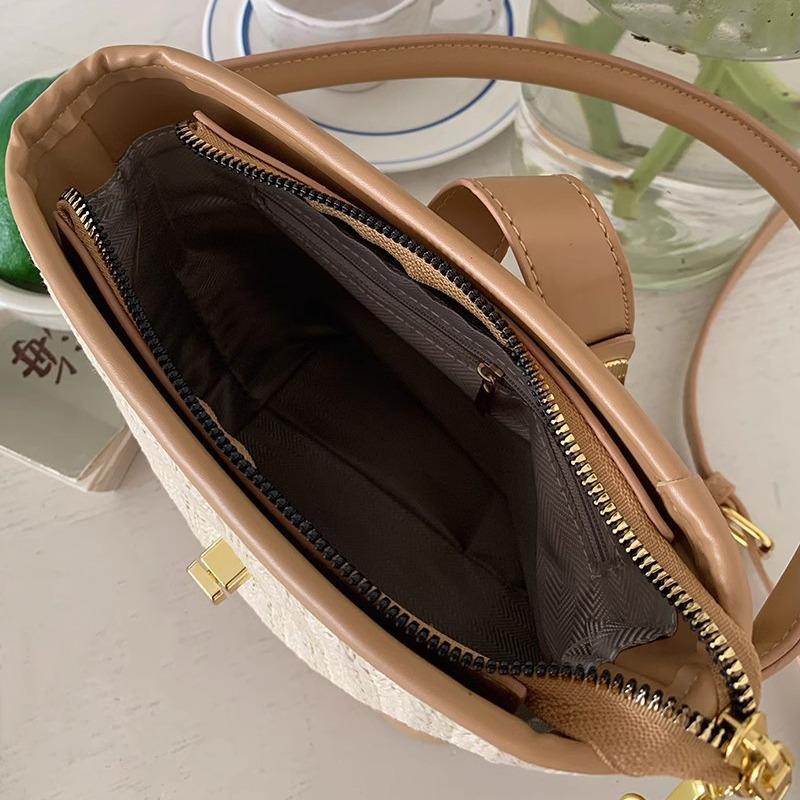 Модные летние соломенные сумки через плечо, женские пляжные праздничные сумки-ведра на плечо, повседневные сумки из ротанга