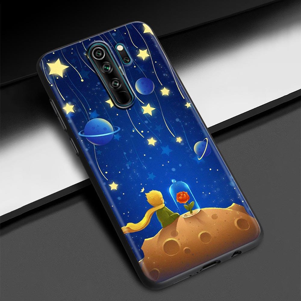 Чехол для телефона Little Prince Starry Sky Fox для Redmi K40 K40S K50 6 6A 7 7A 8 8A 9 9A 9C 9T 10 10C Pro Plus, черный мягкий чехол