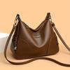 Женская кожаная сумка-хобо через плечо Модная сумка на плечо Женская большая вместительная ретро-сумка