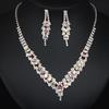 Fashion Rhinestone Necklace Earrings Jewelry Set Women'S Clavicle Chain Banquet Accessories