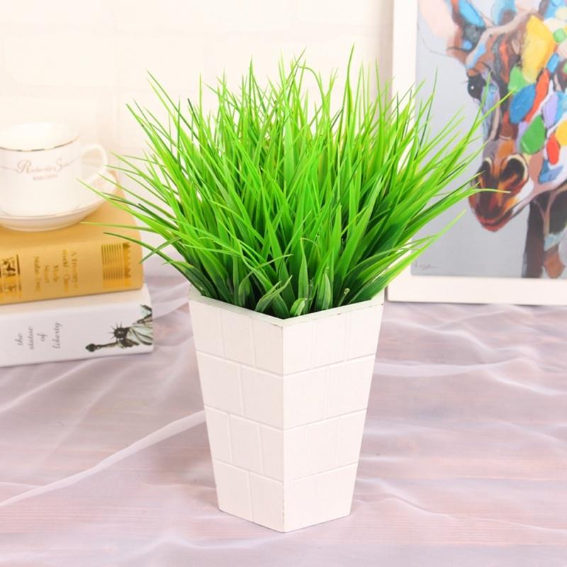 7 Fork One Bouquet Green Leaf Plant Plastic Artificial Grass Leaf Home Decoration MIT