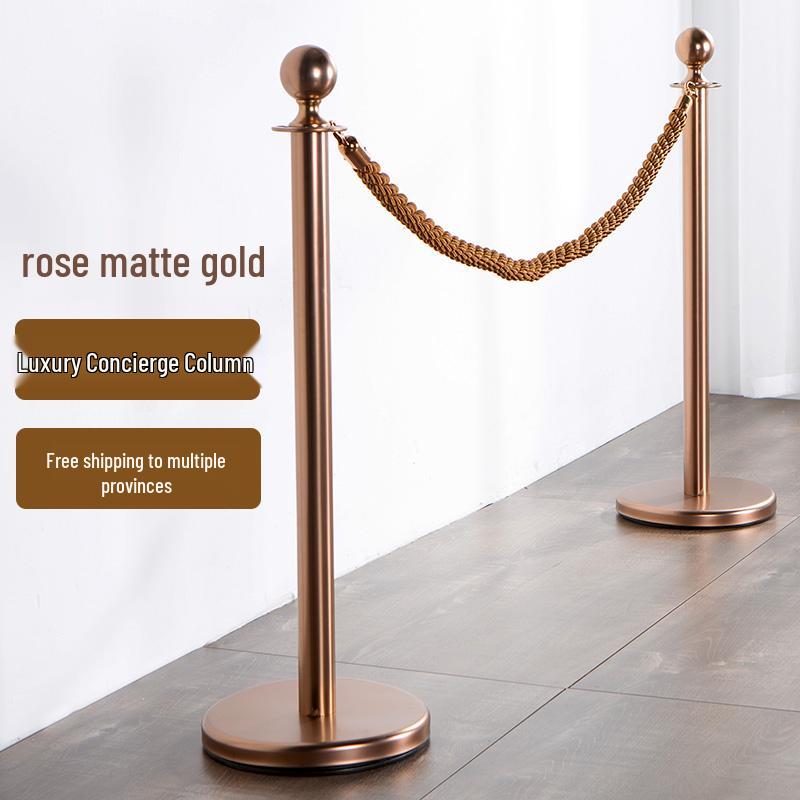 Rose Gold Matte Concierge Welcome Stanchion – Stainless Steel Event Barrier Lanyard
