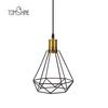 Art Deco Birdcage Pendant Lights Iron Minimalist Pyramid Lamp Bulb Lighting