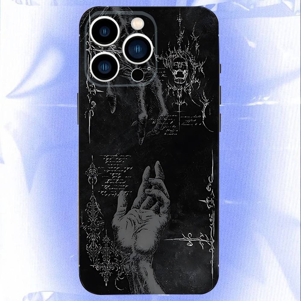 Темный Готический Кокетливый Киберсигилизм Для iPhone 12,16,13,14,15,17,11,Pro,Max,Plus,E,Air,Mini ТПУ Мягкий к коже чехол для телефона
