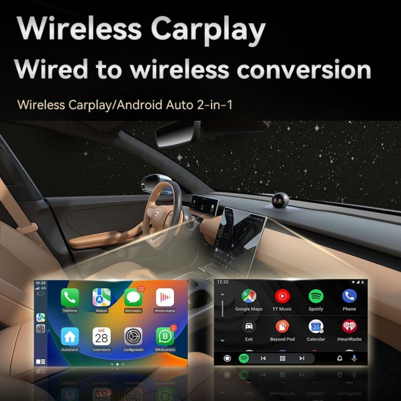 2 in 1 Mini Wireless CarPlay Adapter Android Auto Plug&Play Wireless Smart Car AI Box Intelligent Systems Car Accessories