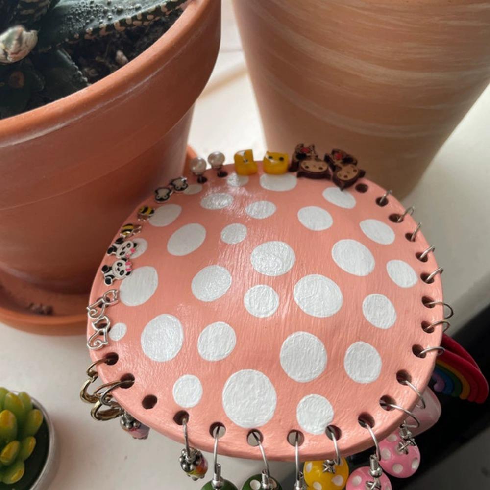 Милый держатель для украшений в виде красного/розового гриба, органайзер для сережек из смолы, подставка для сережек, органайзер для сережек, держатель для сережек и 26 крючков