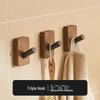 Настенный крючок для ванной комнаты из грецкого ореха, на клейкой основе, без сверления, из массива дерева и космического алюминия