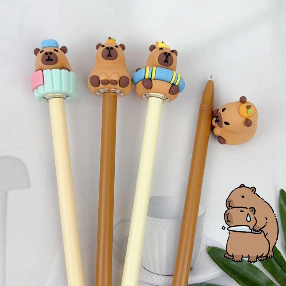 Stationery Capybara Gel Pens Cartoon Capybara Press Gel Pen Happy Capybara Neutral Pen  Students