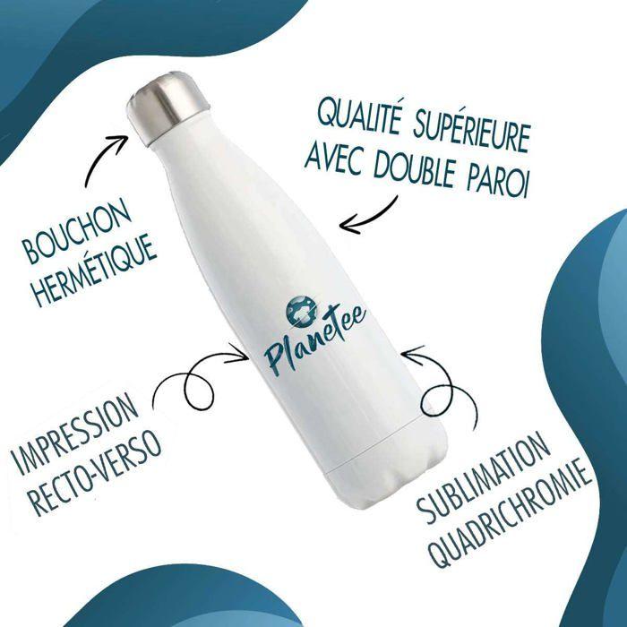 Bouteille isotherme - PLANETEE - Padel Vintage Femme - 500 ml - Acier inoxydable - Froid 24h/Chaude 12h