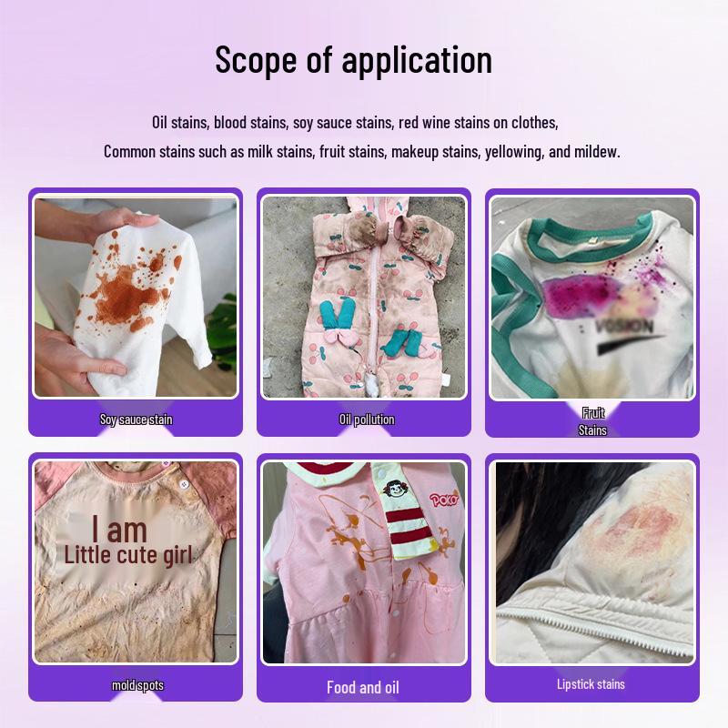 Colored & White Clothes Stain Remover: De-yellowing, Whitening & Collar Cleaner