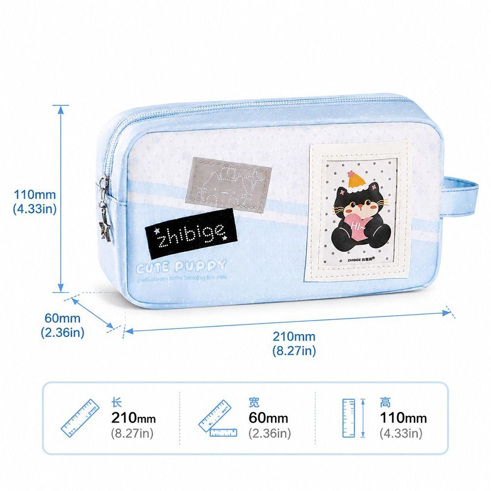 Handheld Pen Bag Large Capacity Pencil Pouch Portable Stationery Organizer  Gift