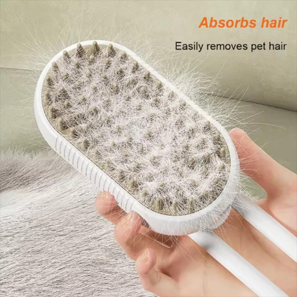 Folding Rotatable Cat Spray Massage Brush One Button Steam Pet Grooming Floating Hair Removal Bath Comb for Cats