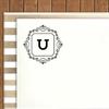 Printtoo Square Swirl Border U Alphabet Monogram Initial R-40 Self Inking Rubber Stamp Office
