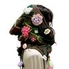 Bohemian Hooded Capelet Hat Comfortable Crochet Design Fringe Headwear with Floral Detailing Soft Winter Wear Gear