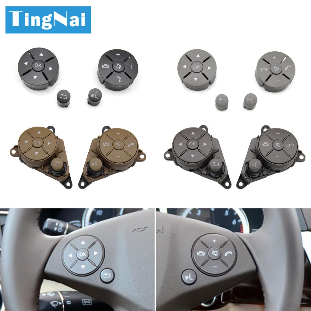 Car Steering Wheel Control Buttons Cover For Mercedes Benz C GLK E Class W204 W207 W212