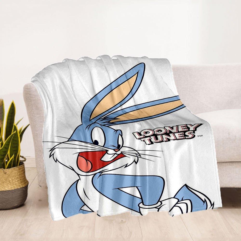 Looney Tunes Bugs Bunny Phone Case CoverBlanket Flannel Throw Blanket for Sofa, Bed, Travel, Camping, Office