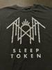 Sleep Token Футболка с принтом логотипа-глиттером 100% хлопок Мужские футболки Топ, Черный, Размер: XL