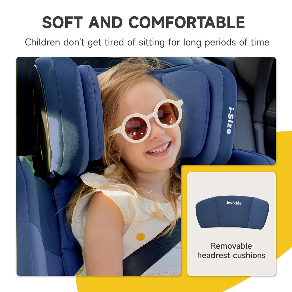 Rober i-Size Booster Car Seat, ISOFIX, 100-150cm (3-12 Years), Adjustable, Portable, ECE R129