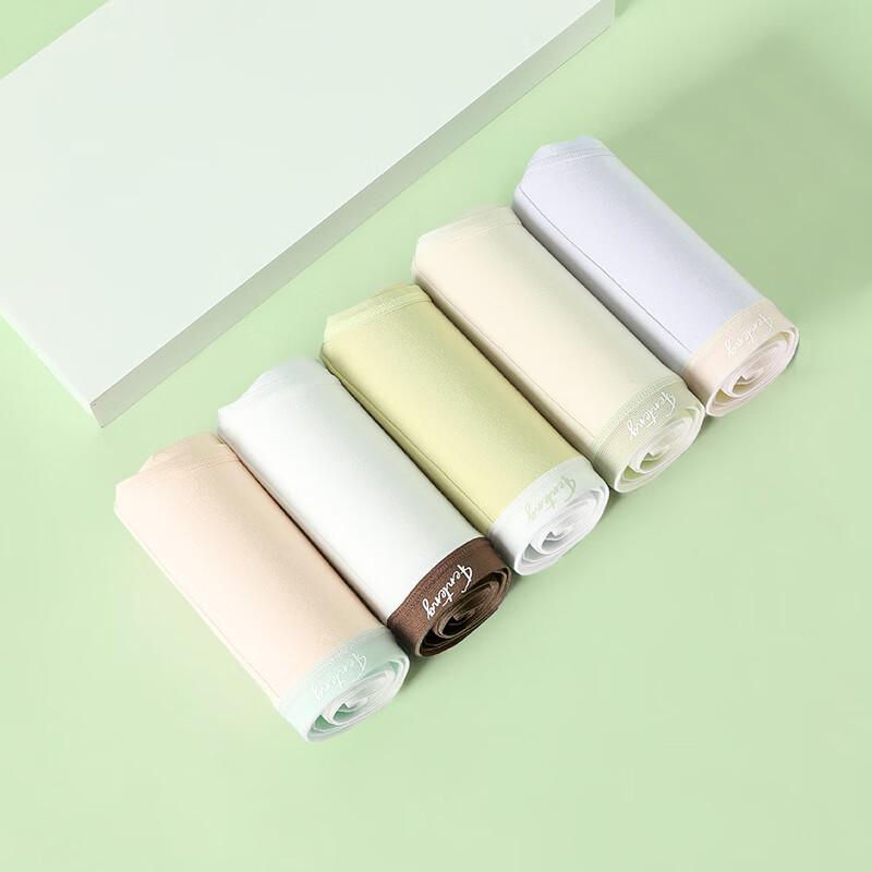 Fenteng Women's 7A Antibacterial Mid-Waist Briefs 5-Pack