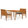 VidaXL 3-piece Outdoor Dining Set and Cushions Solid Acacia3120458