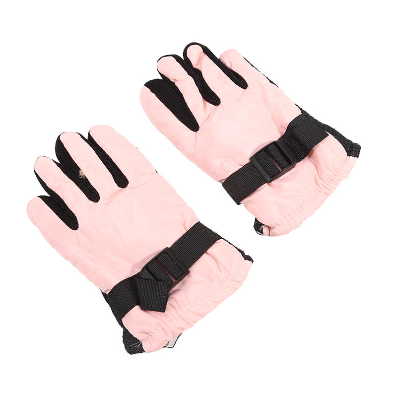 Children's Gloves Winter Warm And Thick Ski Gloves Solid Color Cold Proof And Warm Cycling Gloves With Fleece