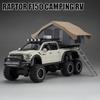 1:24 Модели игрушечных машинок Raptor F150 Сплав Литье под давлением Кемпинг RV Откатная назад Звук Свет 5 Дверей Открываются Украшение Машинка Подарки для Детей