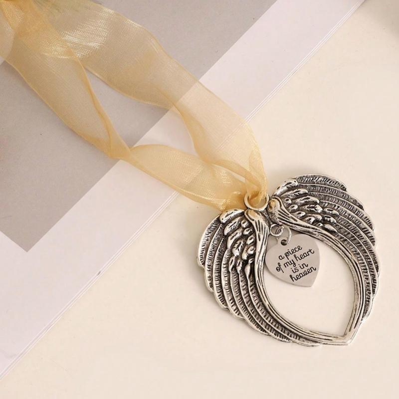 1pc Angel Wings Christmas Ornament Bell Charm Angel Wings Christmas Tree Decoration Gift Box Home Decoration Pendant