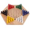 Wooden Educational Board Children Classic Halma Chinese Checkers Set Strategy Family Game Pieces