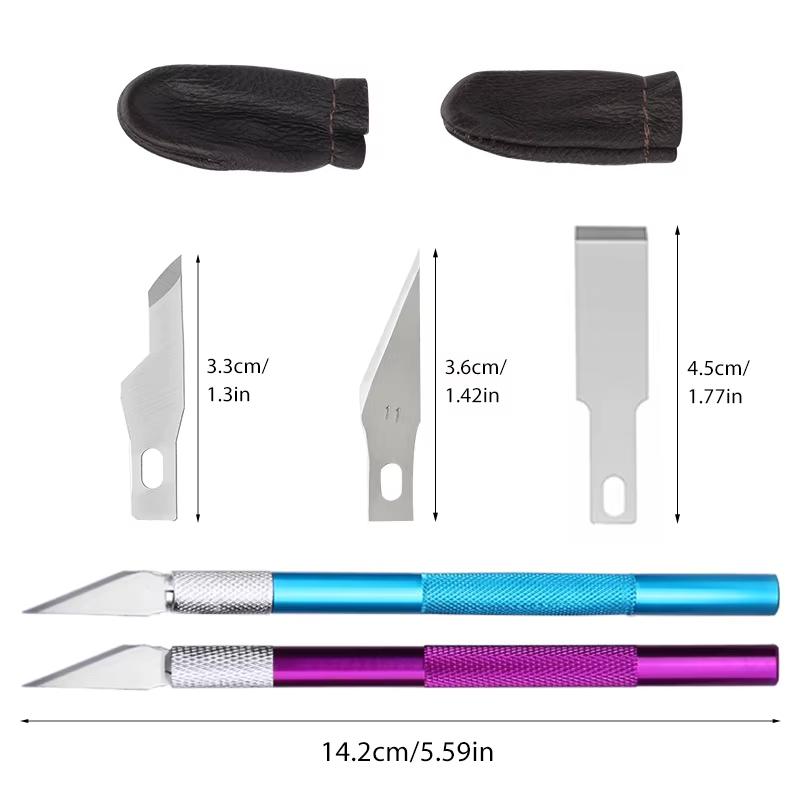 17 шт. лезвий для ножей Precision Craft Knife Set, для DIY Artwork, Cutting, Models, Scrapbook Leather Carving Tool Carving Knife