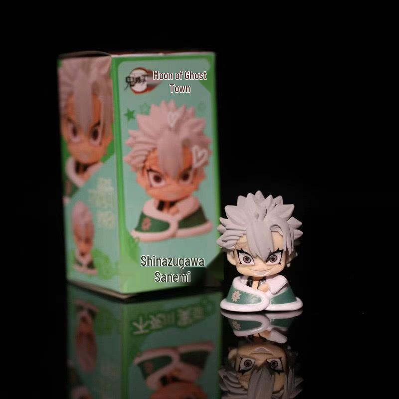 Убийца демонов: Набор из 5 спящих фигурок для торта - Тандзиро, Нэдзуко, Столп Любви, Столп Ветра