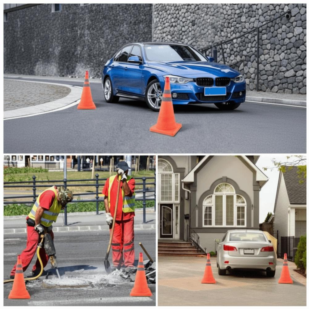 Foldable Design LED Light Reflective Cone Telescopic Folding Cone Traffic Facilities