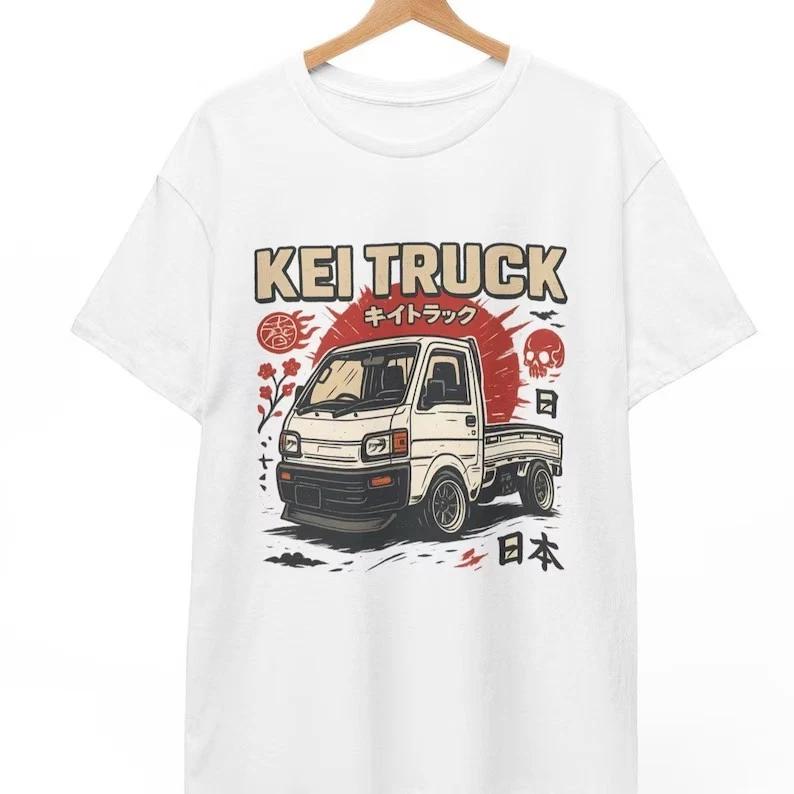 Футболка с изображением Kei Truck: Ретро японская автомобильная графическая футболка JDM