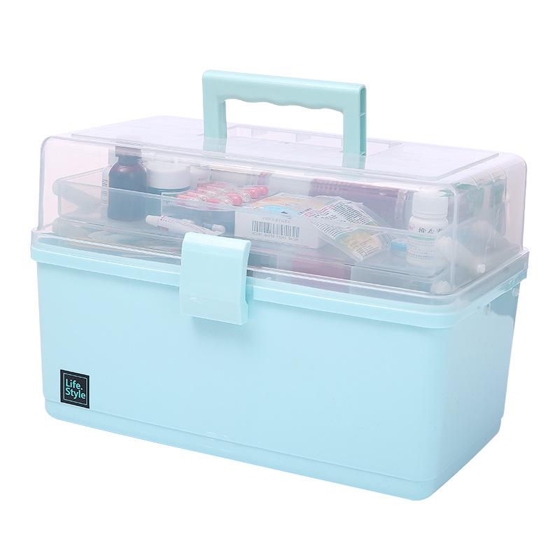 Бытовая аптечка Коробка для хранения лекарств для неотложной медицинской помощи Многослойная большая емкость для косметических гаджетов Коробка для домашнего хранения